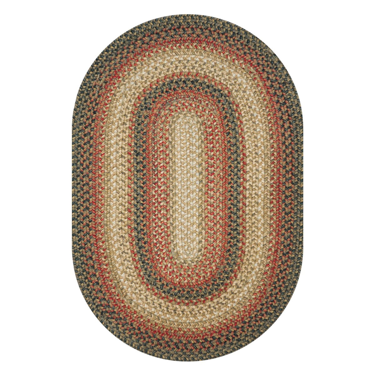 Russett Brown - Beige Jute Braided Oval Rugs 