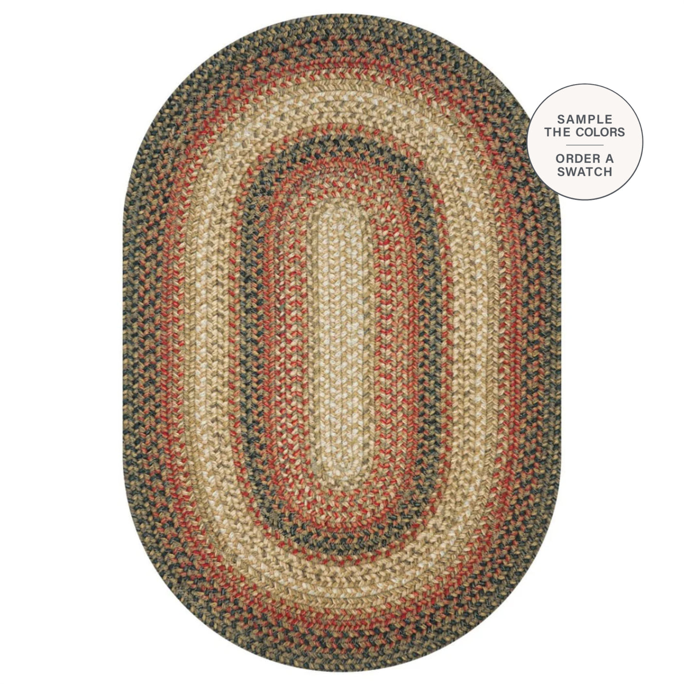 Russett Jute Brown Oval Braided Rugs