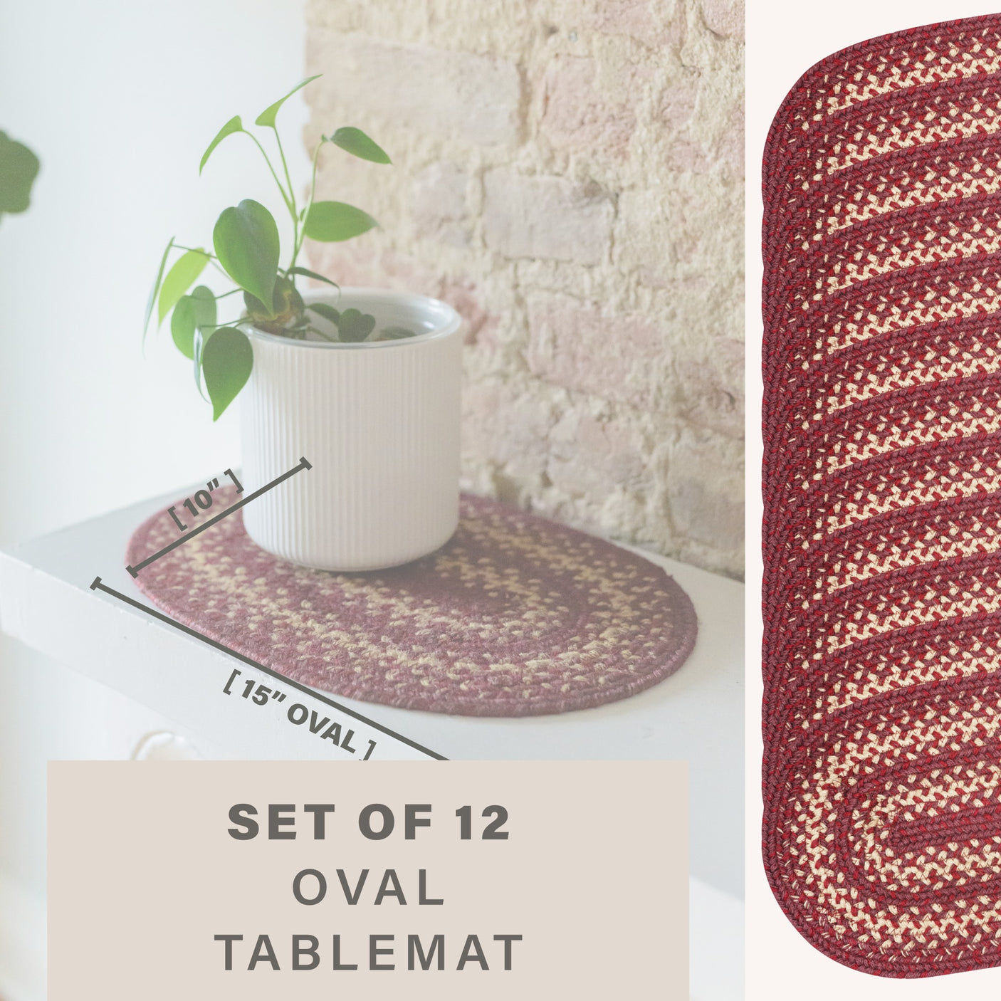 Autumn Maple Burgundy Jute Braided Accessories