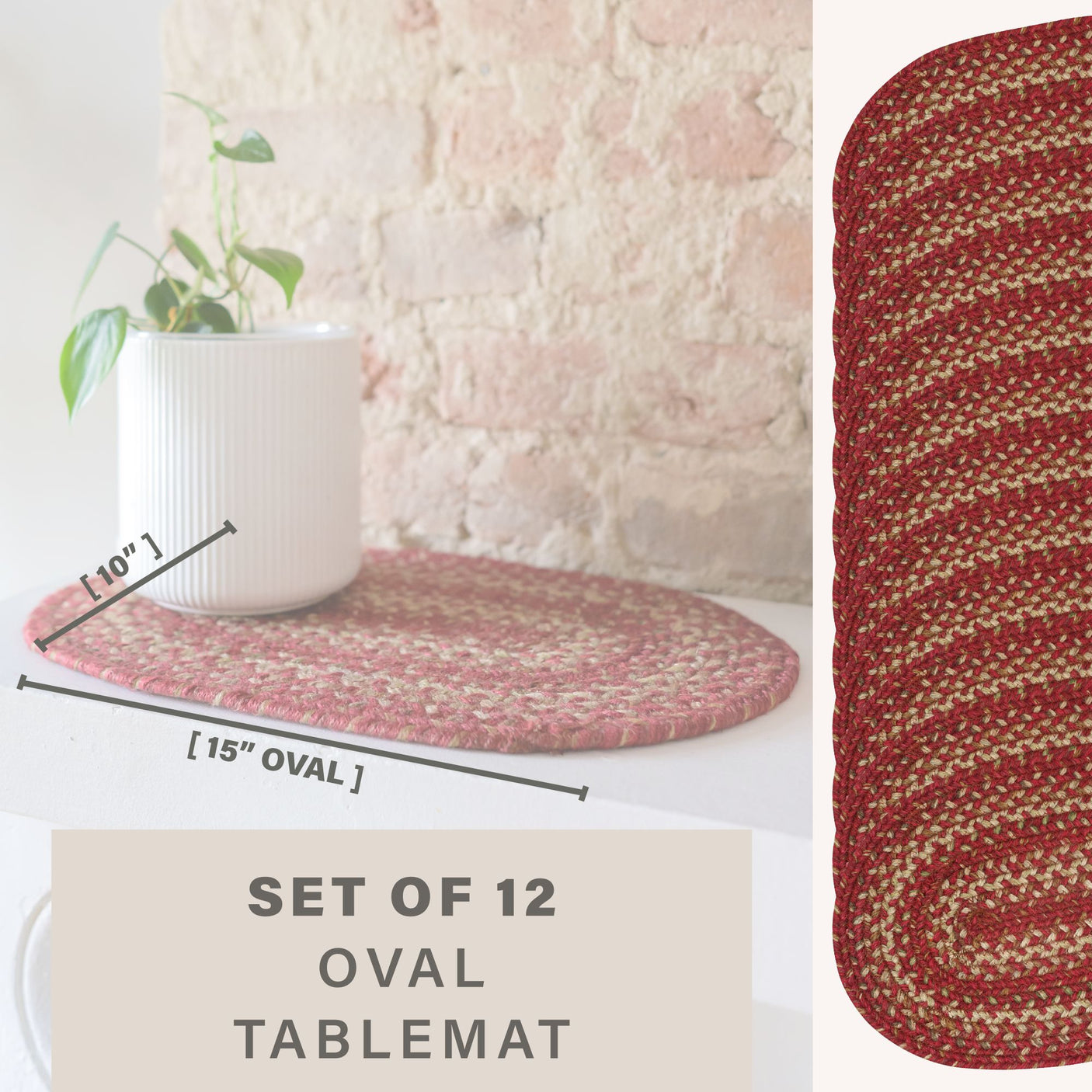 Apple Pie Red Jute Braided Accessories