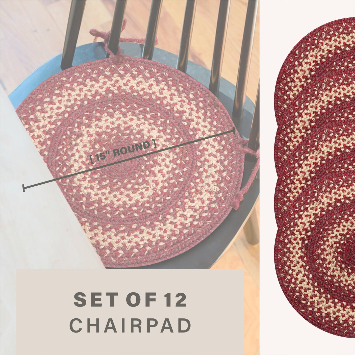 Autumn Maple Burgundy Jute Braided Accessories