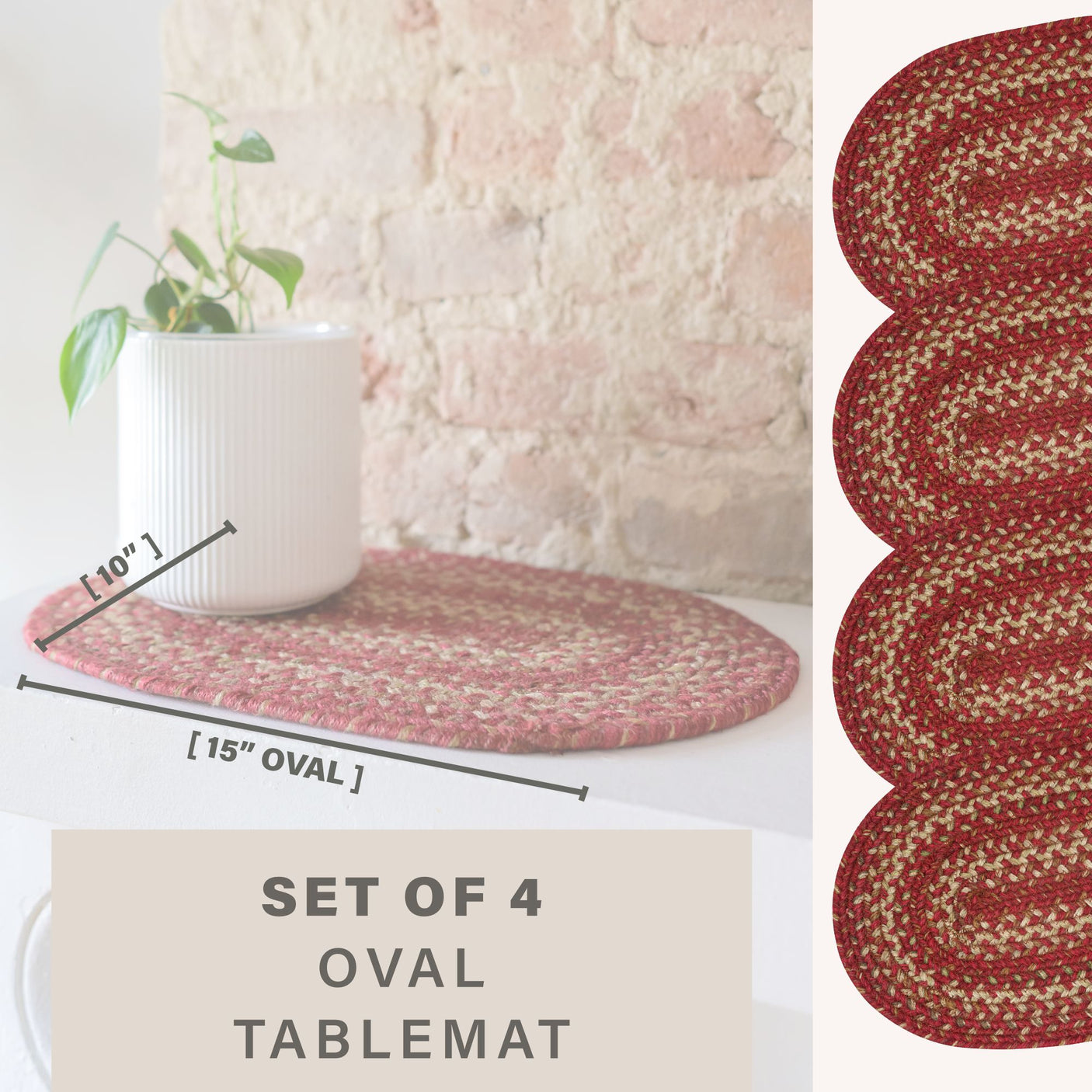 Apple Pie Red Jute Braided Accessories