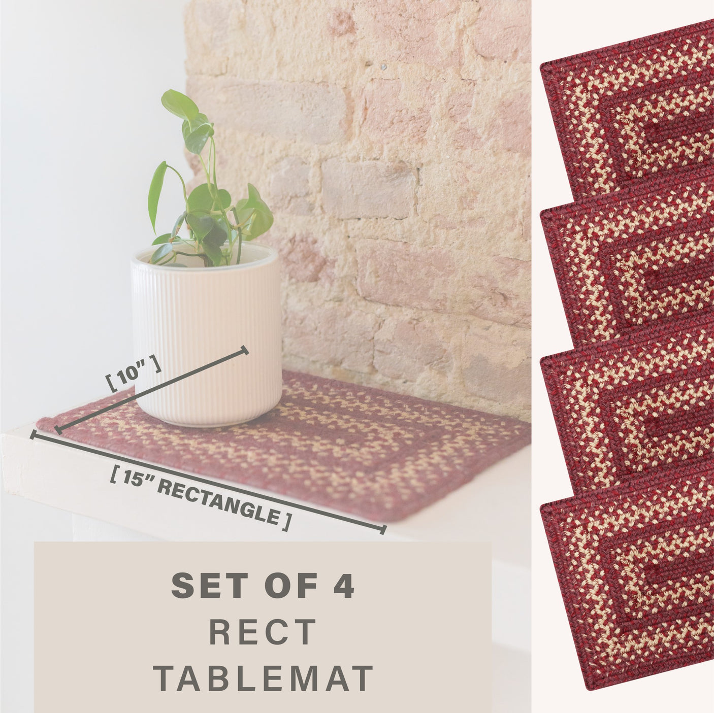 Autumn Maple Burgundy Jute Braided Accessories