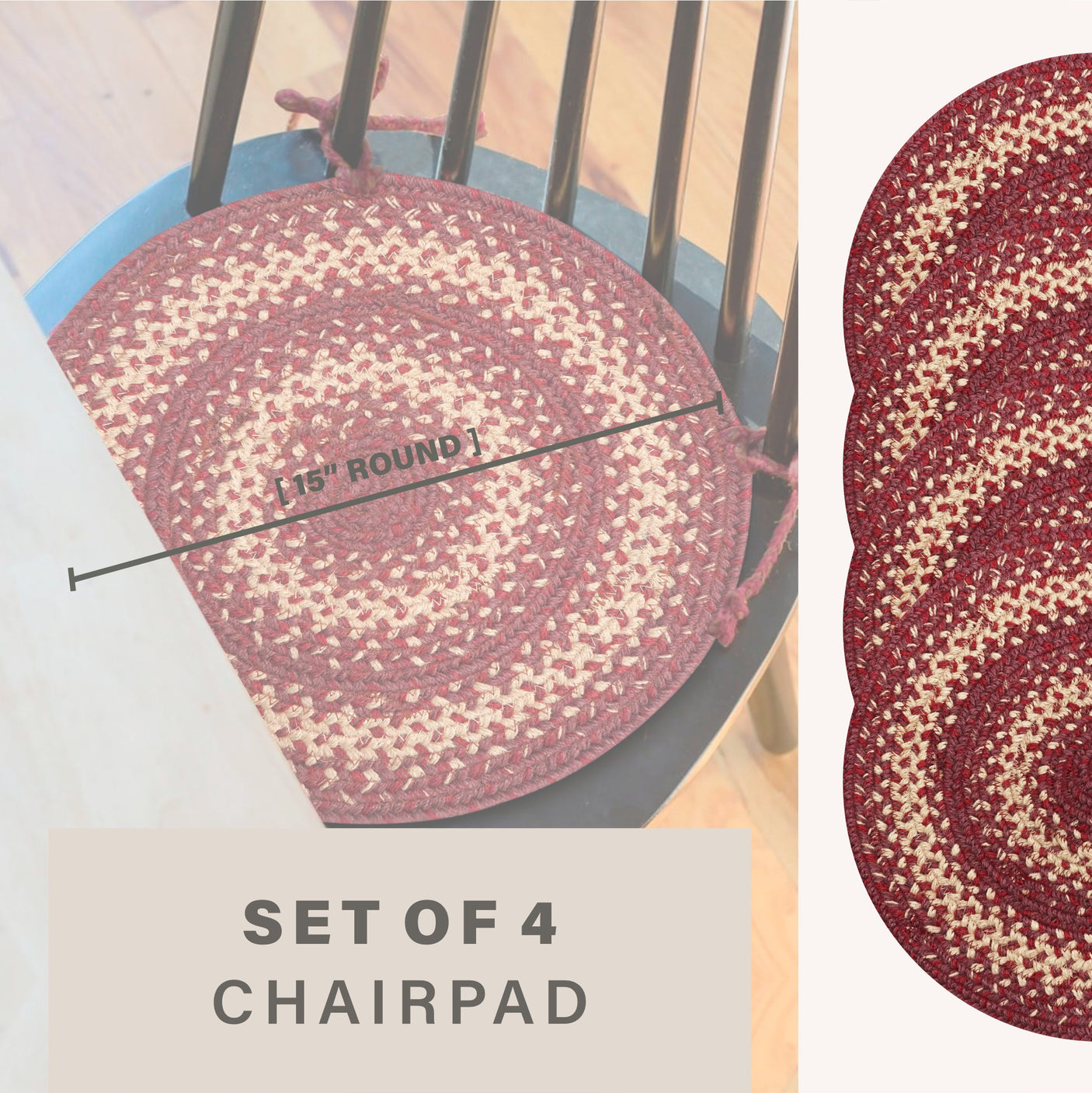 Autumn Maple Burgundy Jute Braided Accessories