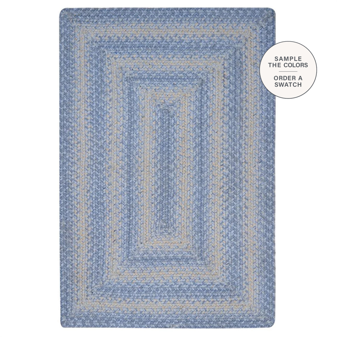 Sky Blue Jute Braided Area Rug