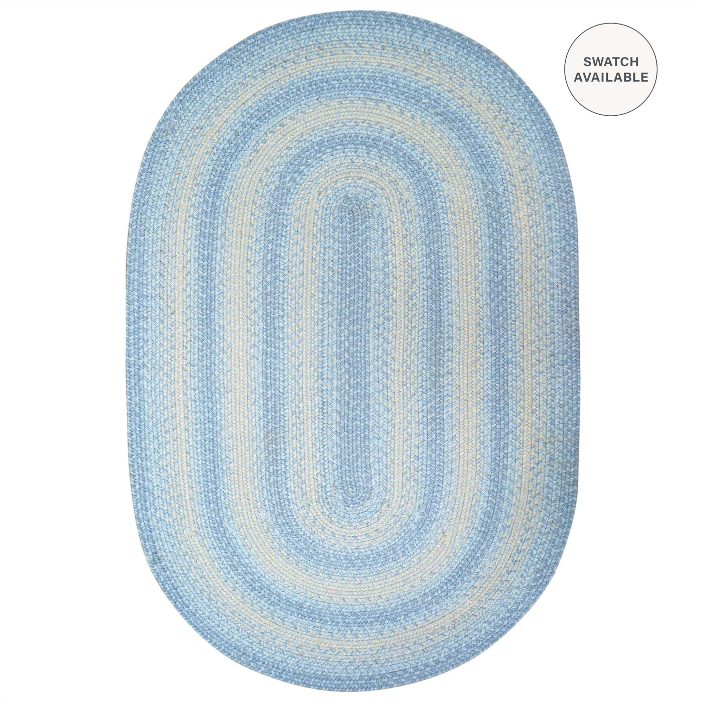 Sky Blue Jute Oval Braided Rugs