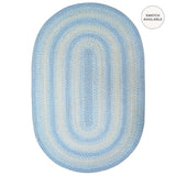 Sky Blue Jute Oval Braided Rugs