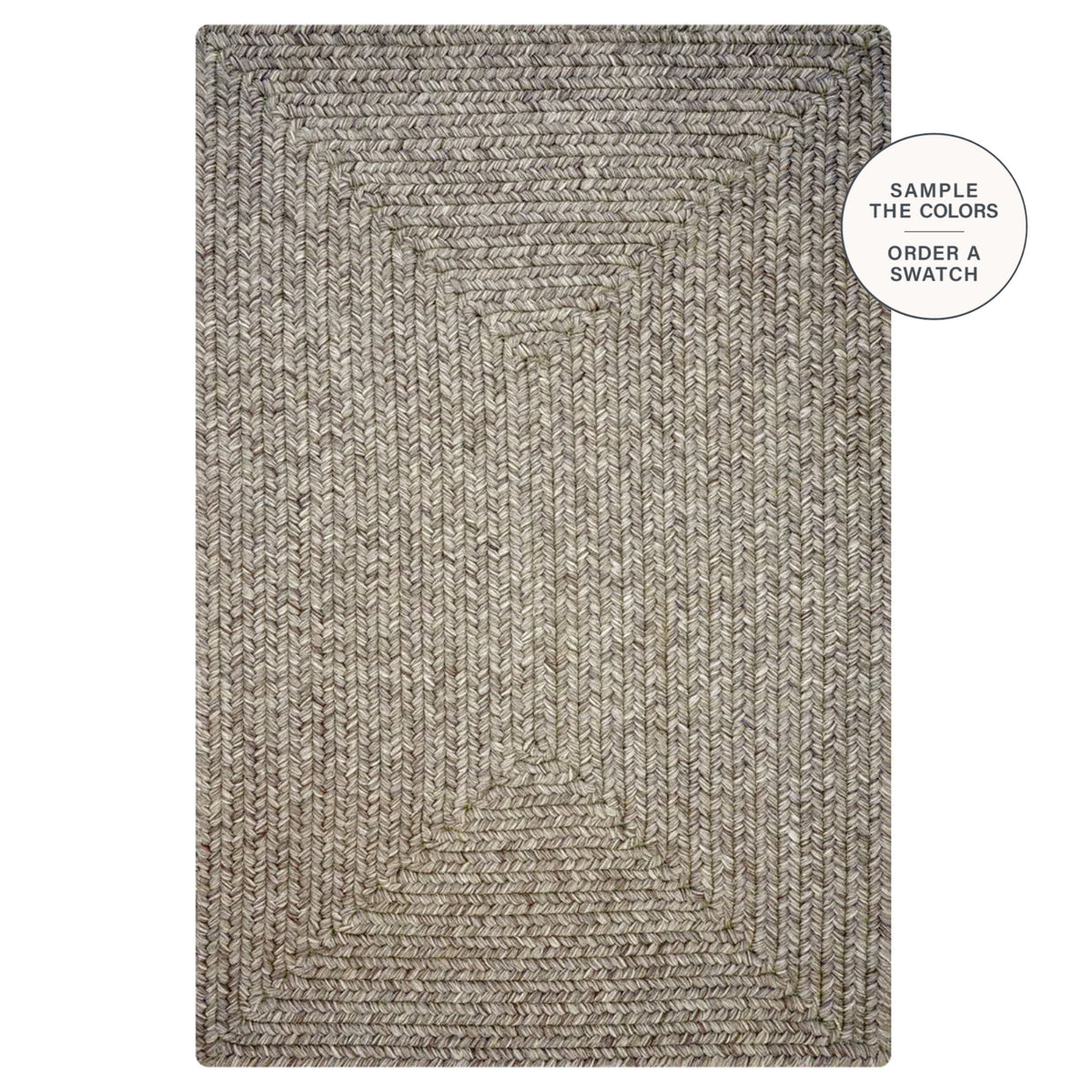 3x5 Rectangular Braided Rug Slate Light Grey Rectangular UD Braided Rugs Washable, Indoor-Outdoor ...