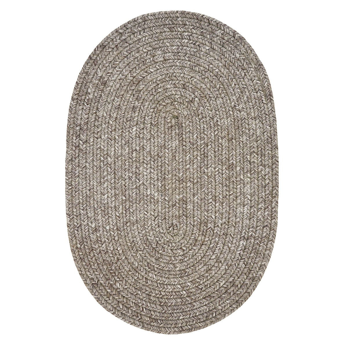 Slate Light Grey Oval UD Braided Rug