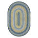 Sunflowers Blue And Yellow Oval Braided Rugs