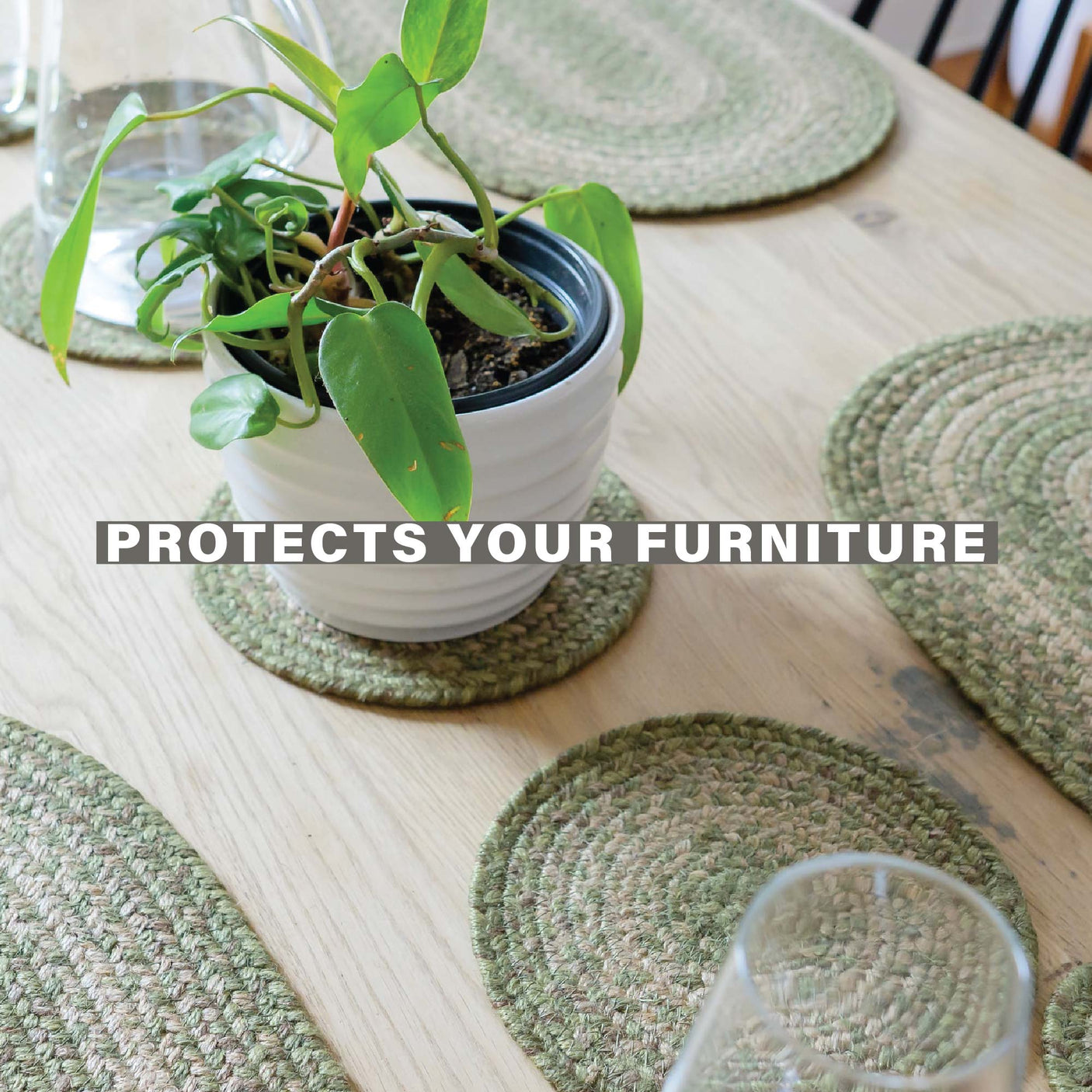 Grassland Green Jute Braided Accessories