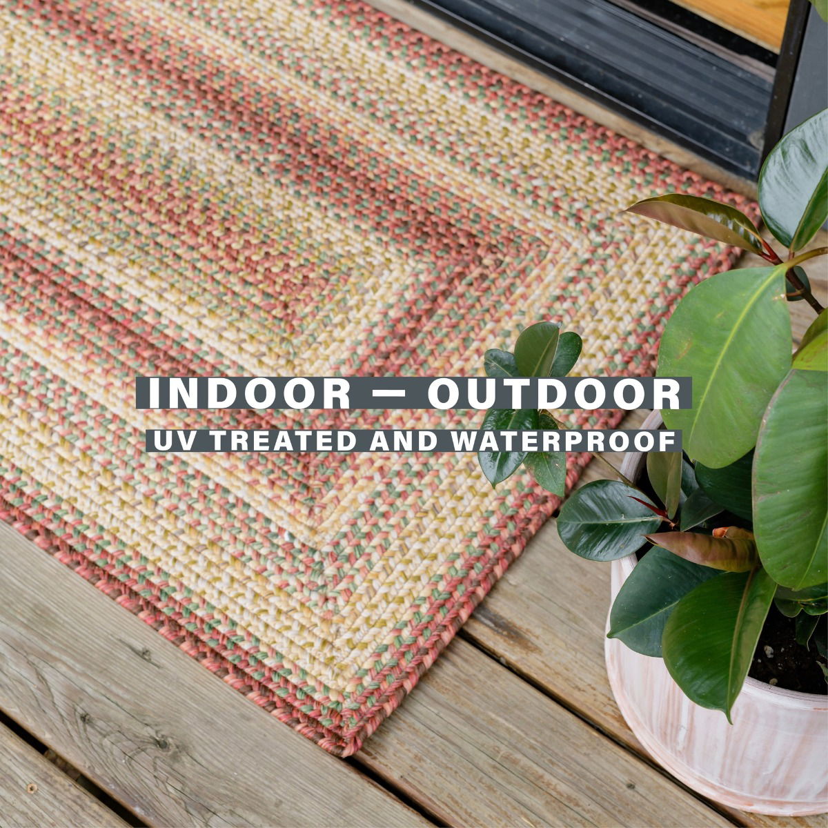 Best Washable Burgundy Braided Rectangular Rug for Outdoor Use