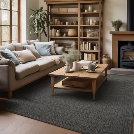 Black Braided Area Rectangular Rugs