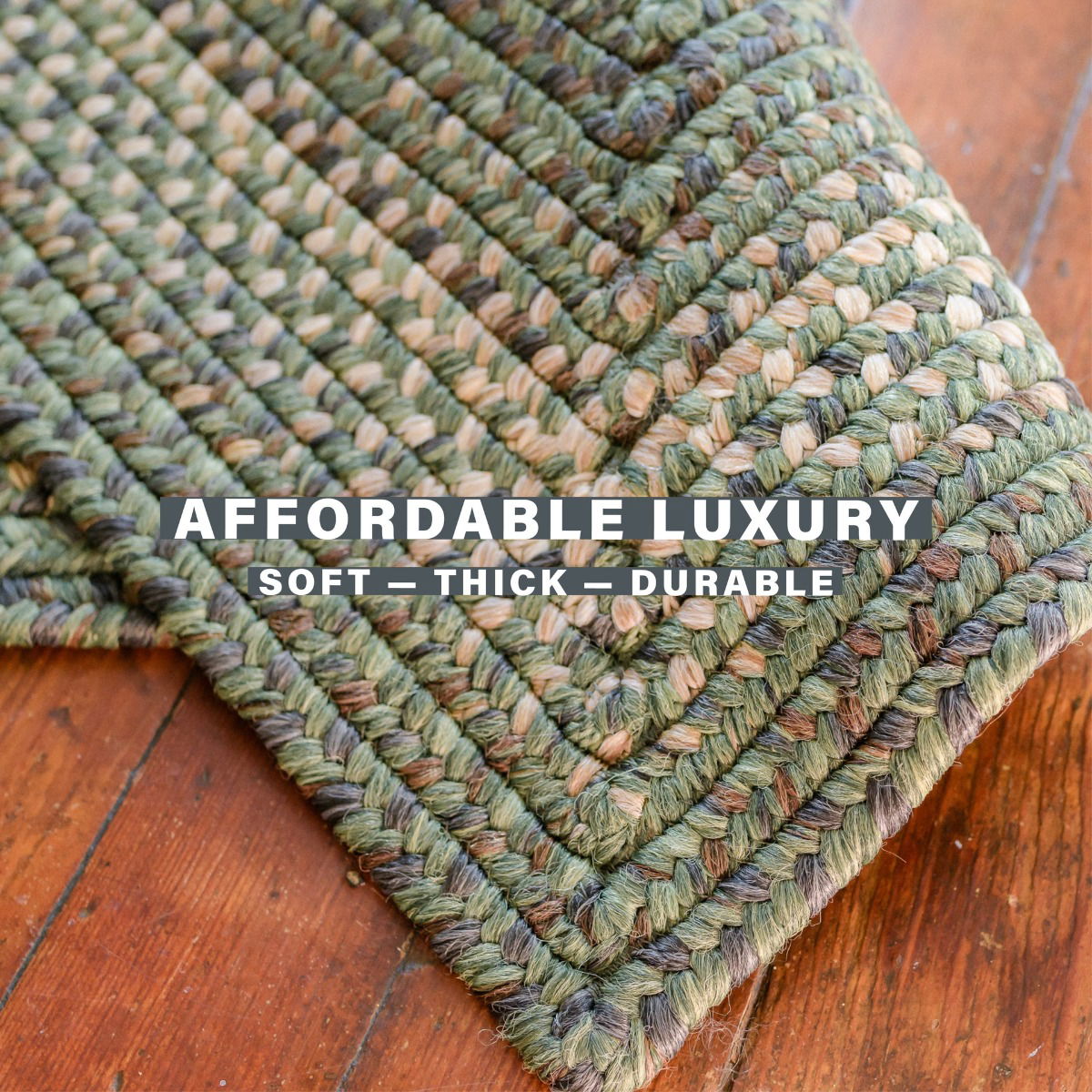 Best Ridge Green Ultra Durable Braided Oval Rug for Indoor Use