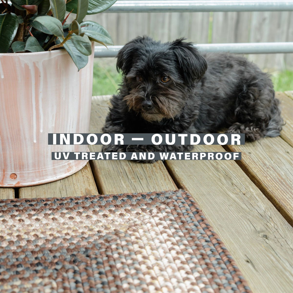 Best Stain Resistant Brown Ultra Durable Braided Rectangular Rug for Dogs