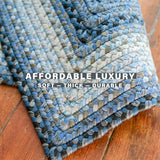 Best Washable Blue Ultra Durable Braided Oval Rugs for Indoor Use