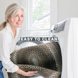 Washable Midnight Moon Brown - Grey Braided Oval Rug