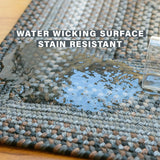 Stain Resistant Brown - Grey Braided Rectangular Rug