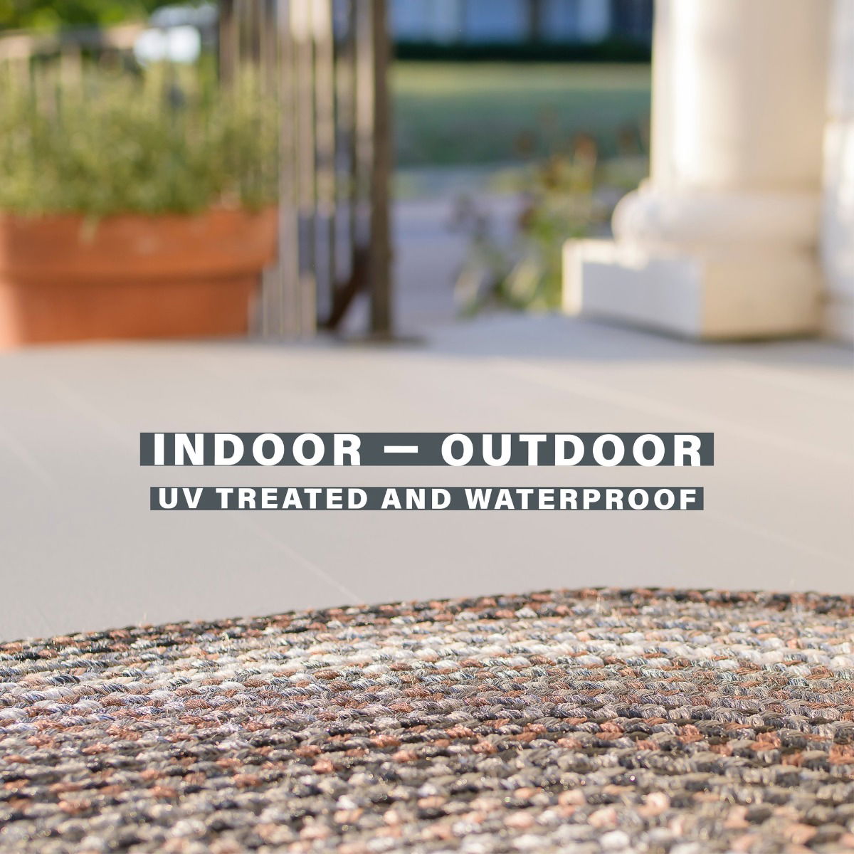 Midnight Moon Brown - Grey Braided Rectangular Rug for Indoor and Outdoor