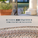 Midnight Moon Brown - Grey Braided Rectangular Rug for Indoor and Outdoor