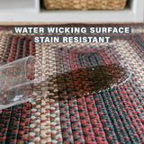 Stain Resistant Black and Burgundy Rectangular Ultra Durable Braided Rug