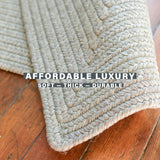 Slate Light Grey Rectangular UD Braided Rug for Indoor Use