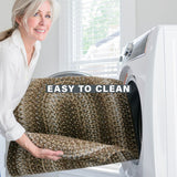 Wildwood brown braided rugs suitable for indoor/outdoor use. Ideal for entryways, kitchens, bedrooms, and pets.