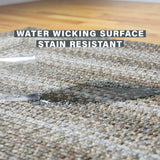 Wildwood brown braided rugs suitable for indoor/outdoor use. Ideal for entryways, kitchens, bedrooms, and pets.