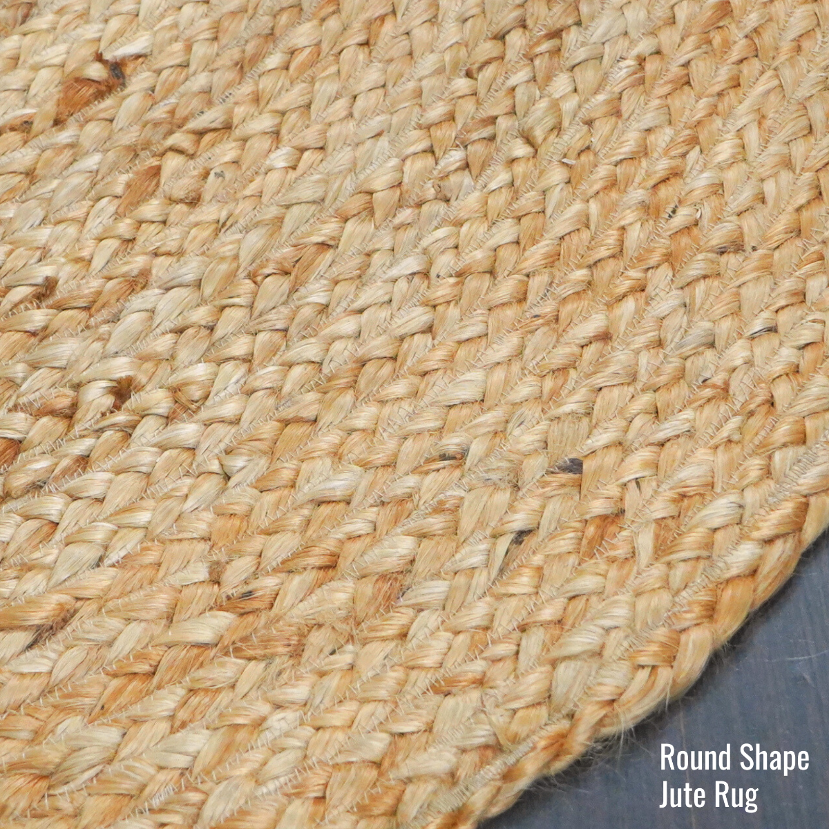 Circa Natural Jute Tan Round Braided Rug for indoor/outdoor use, ideal for entryways, kitchens, living rooms, bedrooms, and pets.