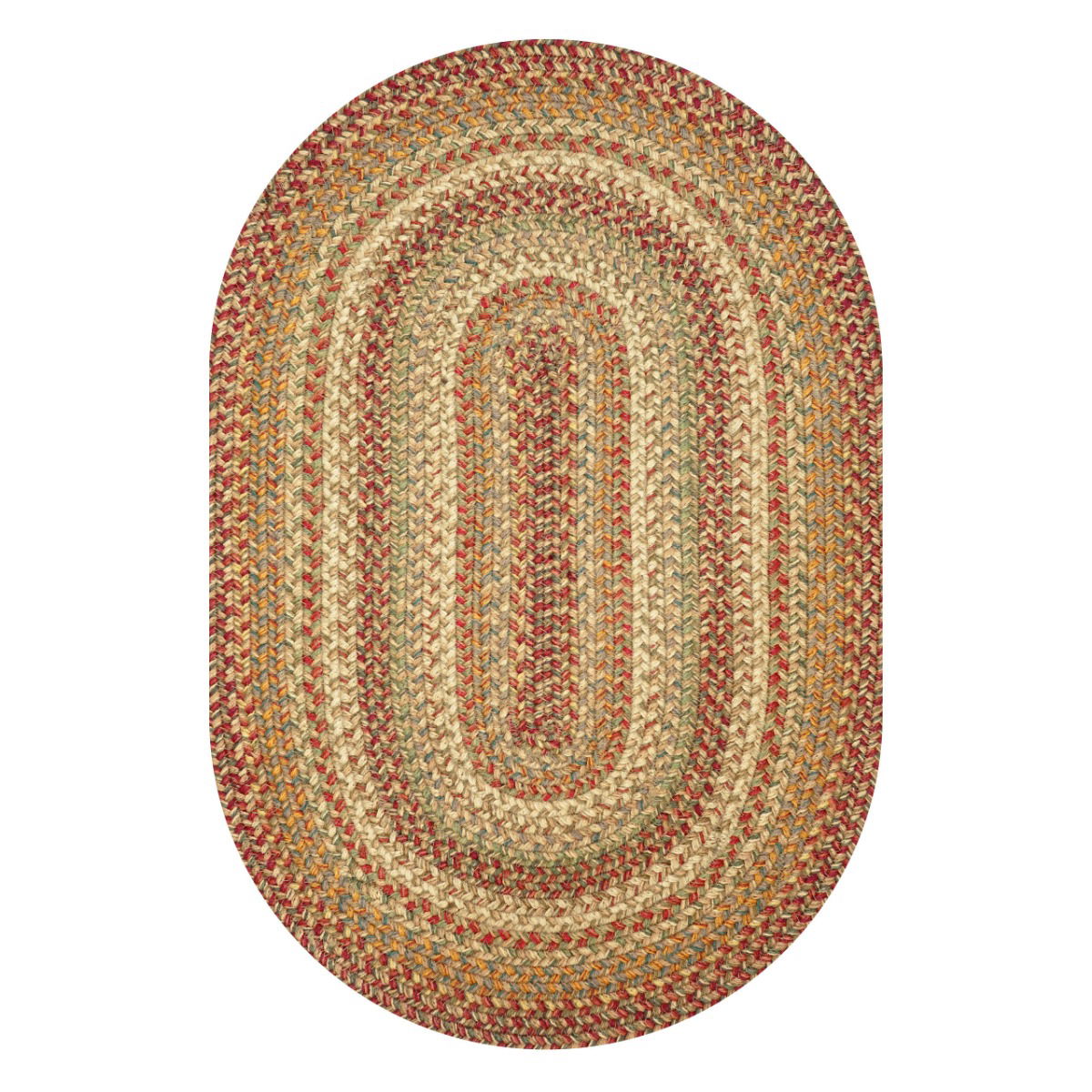 Grassland GreenNatural Rectangular Jute Braided Rugs Reversible